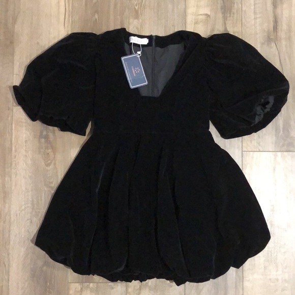 NWT - YFFS Cyanrose Velvet Peplum Mini Dress - Picture 6 of 13